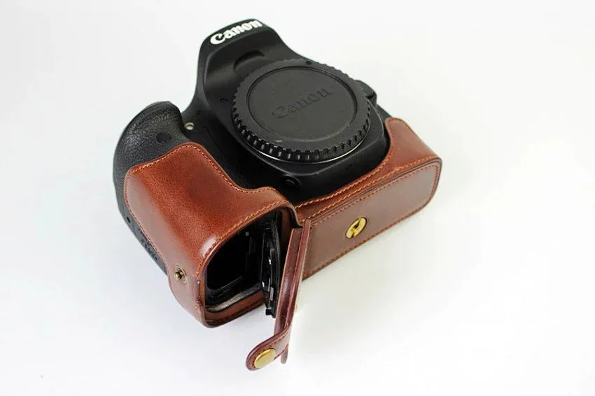 Черный/Coffe/коричневый цифровой Половина корпуса камеры кожаный чехол для Canon EOS 80D Нижняя крышка камеры