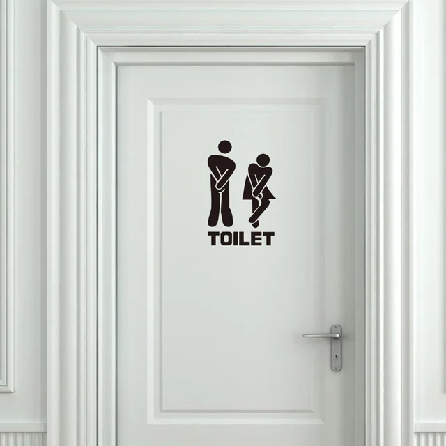 Adhesivo creativo divertido para pared/puerta de baño decoración de vinilo decoración del hogar calcomanías cartel a prueba de agua pegatinas de pared en la pared Adhesivo creativo divertido para pared/puerta de baño decoración de vinilo decoración del hogar calcomanías cartel a prueba de agua pegatinas de pared en la pared