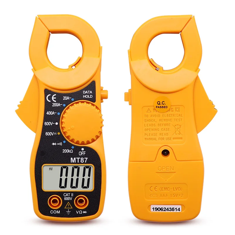 

Portable MT87 LCD Digital Clamp Meters Multimeter With Measurement AC/DC Voltage Tester Current Resistance Multi Test