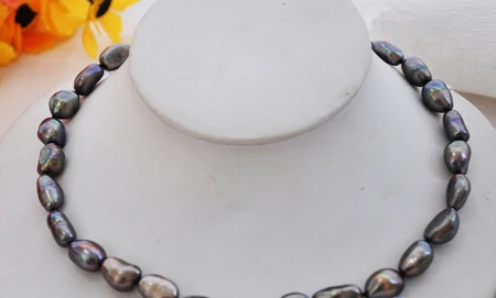 

free shipping 001995 17" baroque black freshwater cultured pearl necklace