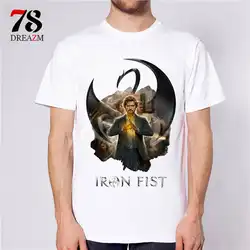 Лидер продаж 2017 года ТВ Show Железный кулак Белая Мужская футболка защитники Модальные печатных футболка мужская футболка модный дизайн