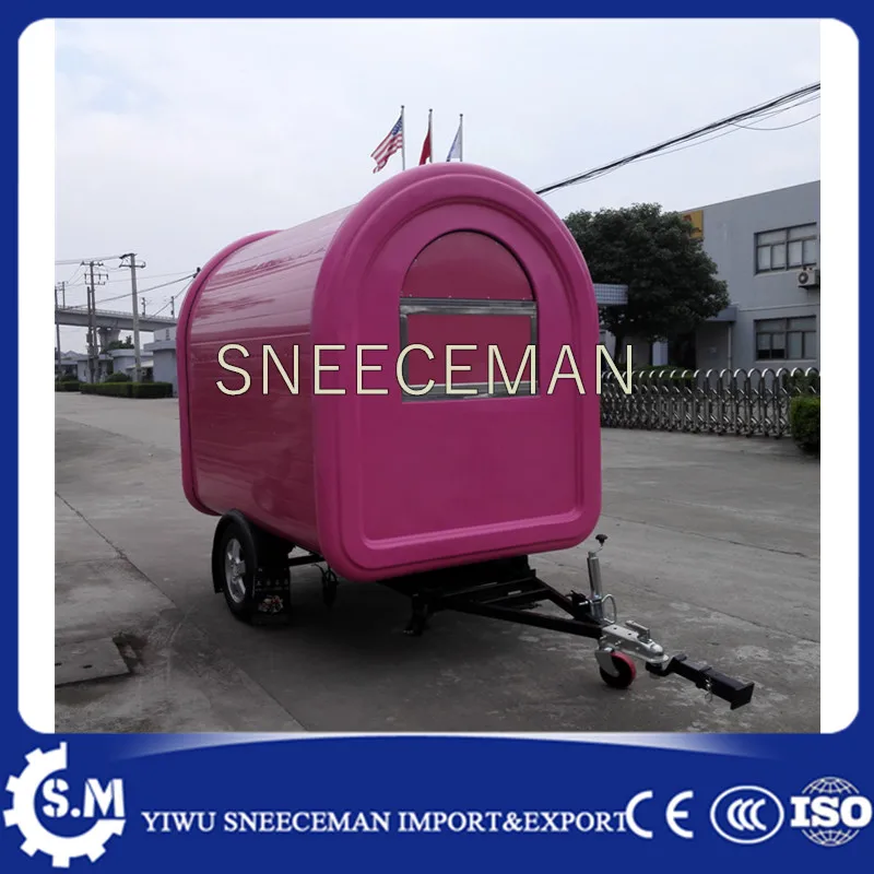 

Double pan fried ice cream roll machine food cart fast food carts trailer
