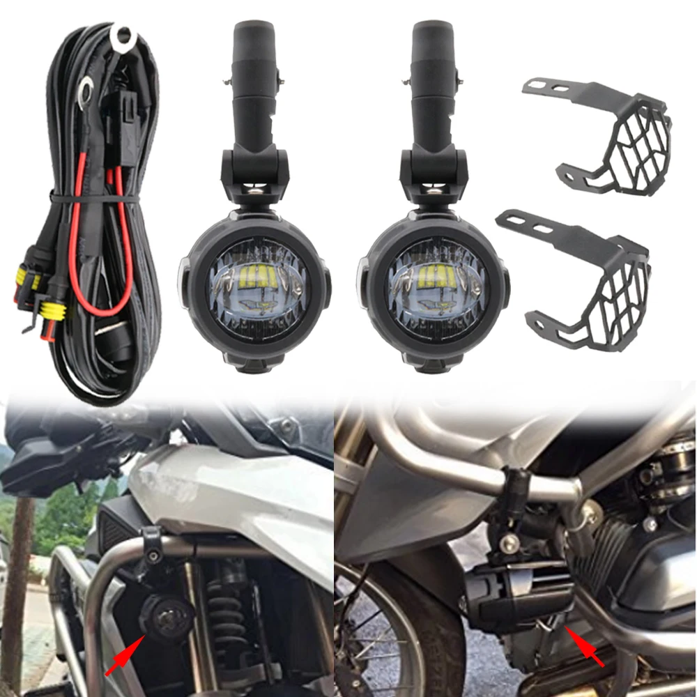 LED Motorcycle Auxiliary Lights & Protect Cover for BMW K1600 R1200GS ADV F800 Led Driving