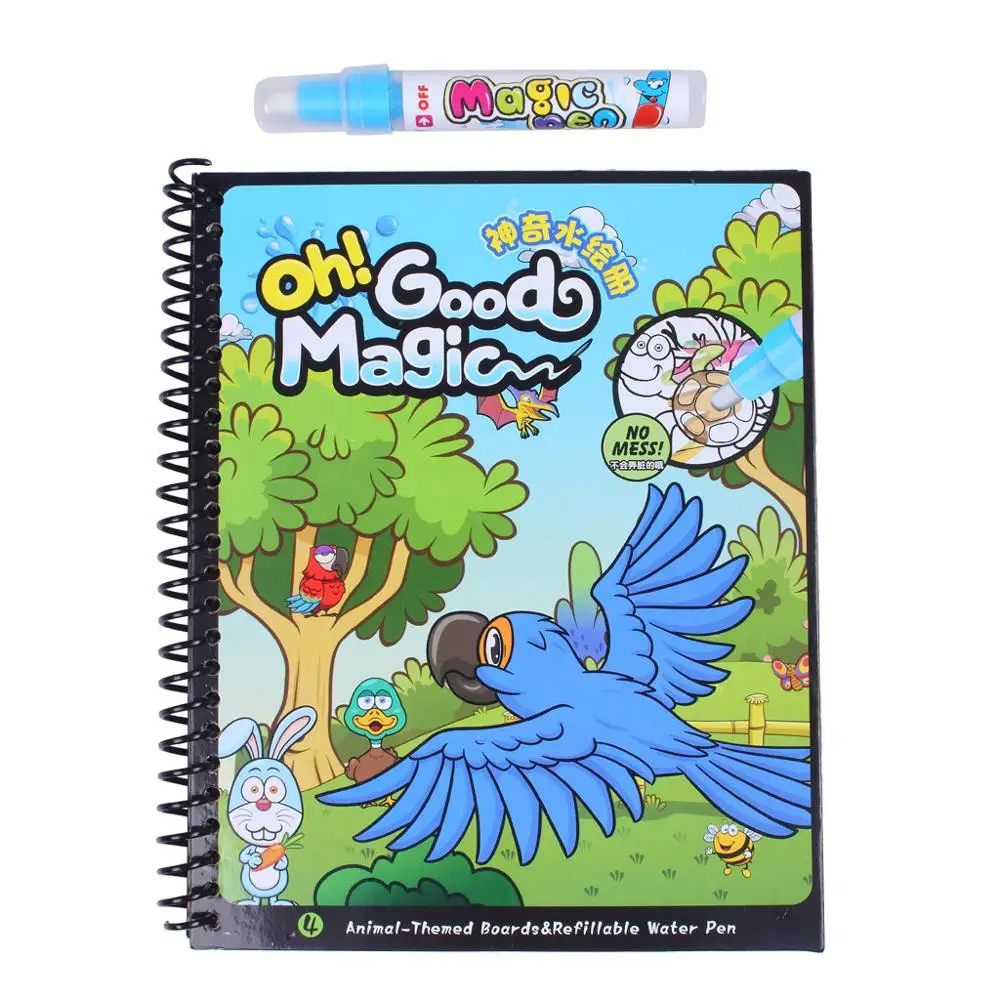 

1X Water Coloring Painting Book Album Cartoon Reusable Magic Writing Books with Pen for Children Gift 3 Different Styles