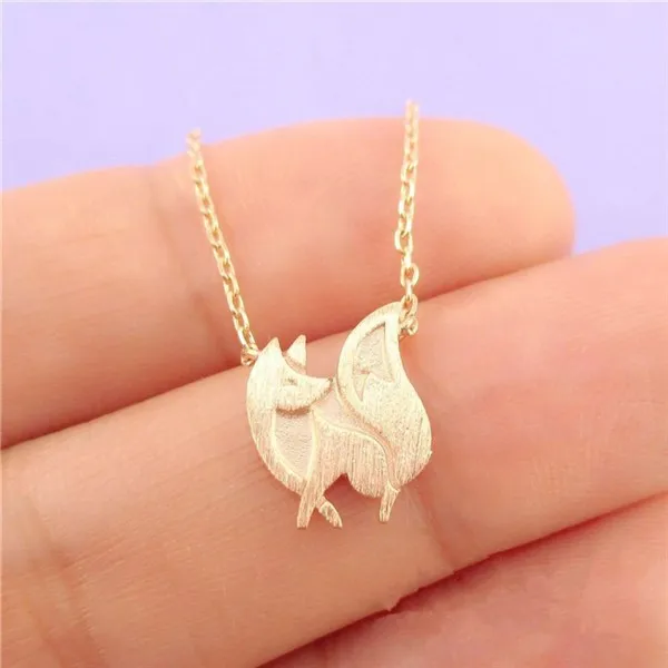 

DXJEL Jewelry Accessories Cute Fox Statement Necklace for Women Gold Geometric Animal Fox Pendant Necklace Party Drop Shipping