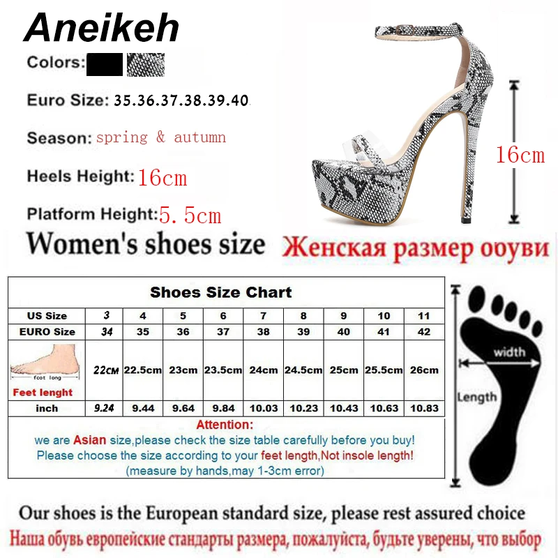 Aneikeh/женские босоножки; пикантная обувь со змеиным принтом на высокой шпильке; Летние босоножки на платформе с ремешком на щиколотке; zapatos de mujer