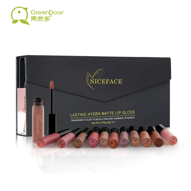 NICEFACE 12 Colors Lip Gloss Matte Liquid Lipstick Hot Sexy Lip Paint Waterproof Long Lasting Makeup Tools Cosmetic Kit New NICEFACE 12 Colors Lip Gloss Matte Liquid Lipstick Hot Sexy Lip Paint Waterproof Long Lasting Makeup Tools Cosmetic Kit New
