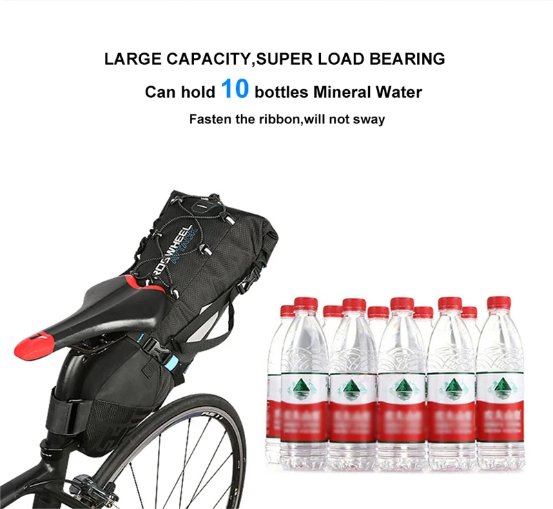 Cheap ROSWHEEL Bicycle Bags 10L Waterproof Bike Bag 8L Bicycle Accessories Bike Seatpost Panniers Cycling Mountain MTB Bike Saddle Bag 26