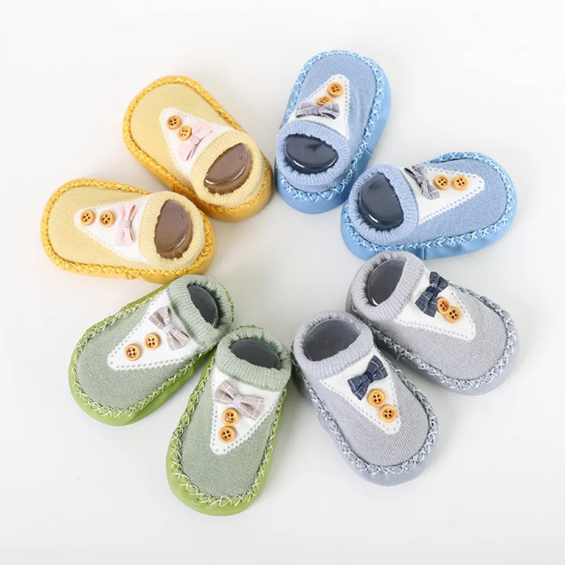

Baby Boys Girls Infant Autumn Cotton Cute Bow Socks Warm Anti Slip Floor Socks New