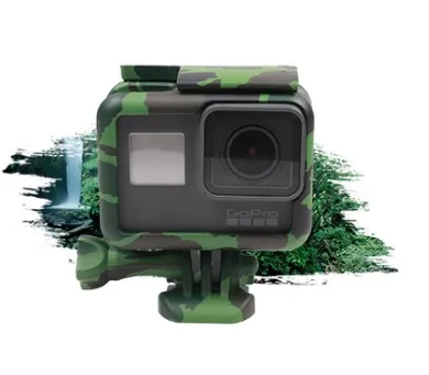 Для Gopro рамка Корпус защитный корпус армейский зеленый+ одиночный винт+ Базовое крепление для Go Pro Hero 5 6 7 черный Новые аксессуары - Цвет: Green Color