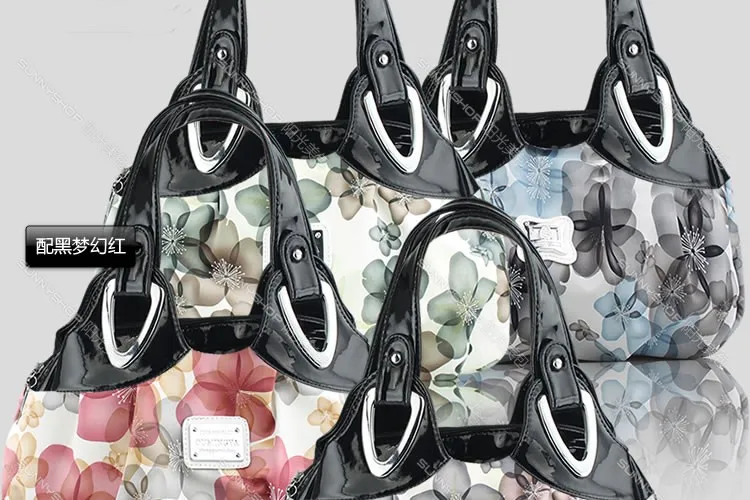 Новые модные цветы для женщин сумка с принтом и сумки высококачественная кожаная дорожная сумка женская сумка Цветочные кожаные модные сумки