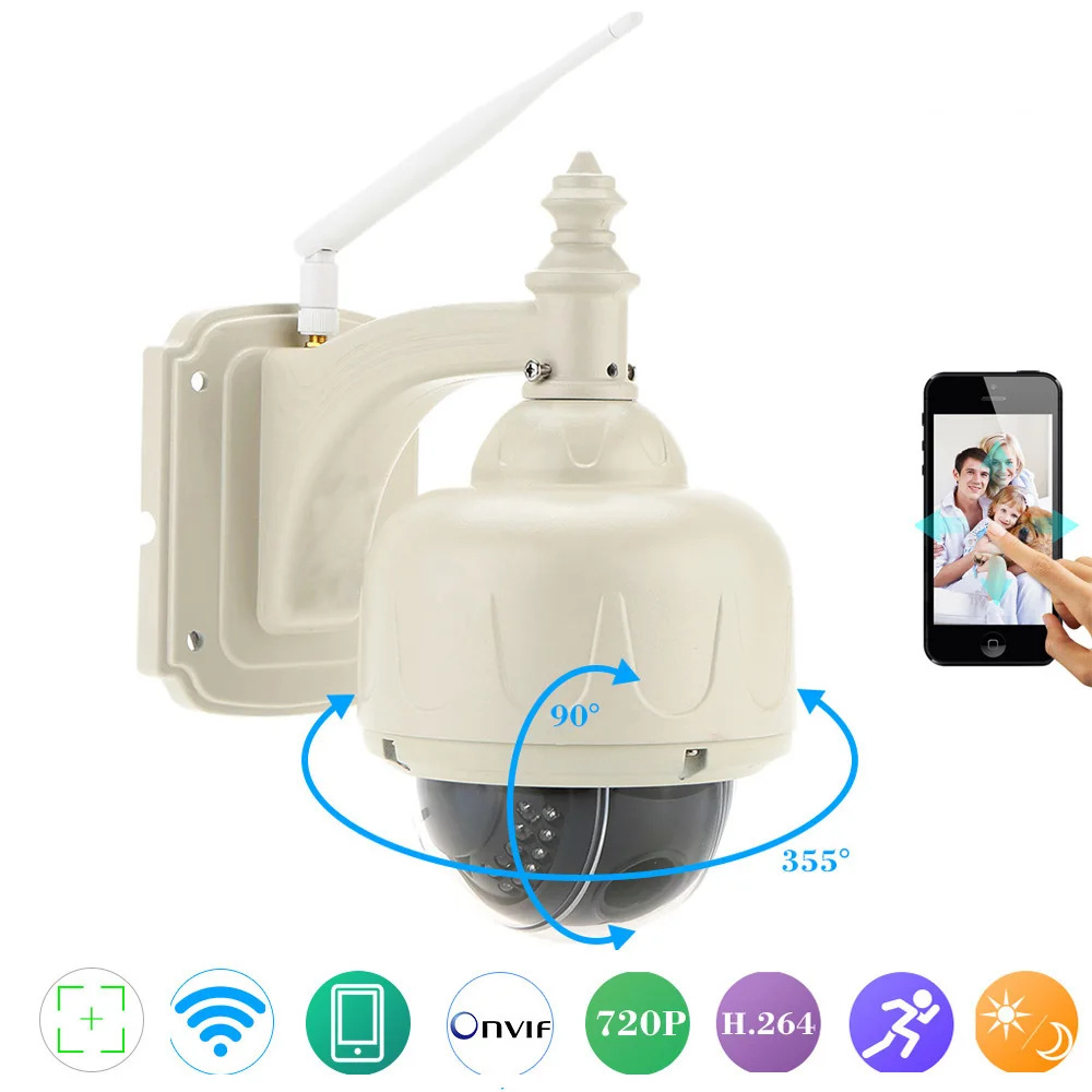 Беспроводная скоростная купольная IP камера LOFAM 720P МП Wi Fi PTZ 5 кратный зум объектив 4