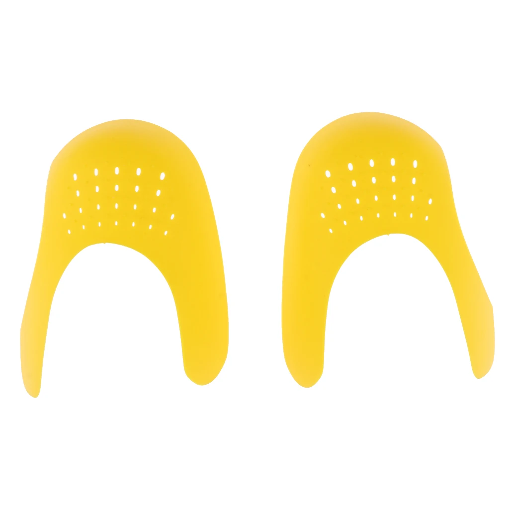 Yellow L 1 пара, женские мужские защитные щитки для обуви, защита кроссовок, защита от сгиба, защита для головы - Цвет: Yellow L