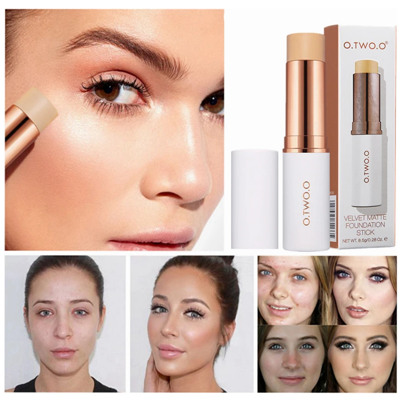 

6 Color Concealer Stick Foundation Cream Make Up Full Cover Face Base Contour High Coverage Makeup Velvet Matte Foundation Stick