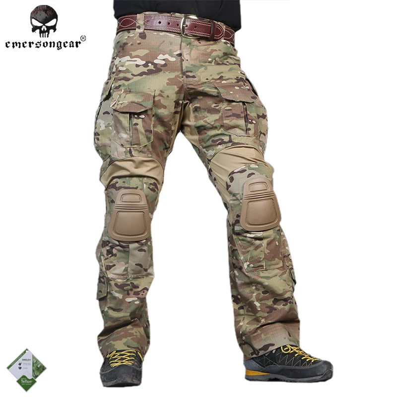 

Emersongear Men G3 Tactical Multicam Camo Pants Hunting Airsoft Combat Trousers Army Cargo Pants Ripstop EM8527/9351 W/Knee Pads