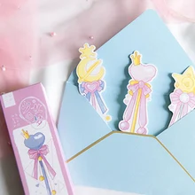 30 шт./упак. волшебная палочка для девочек бумажная Закладка с картинками закладки с животными рекламный подарок канцелярские закладки