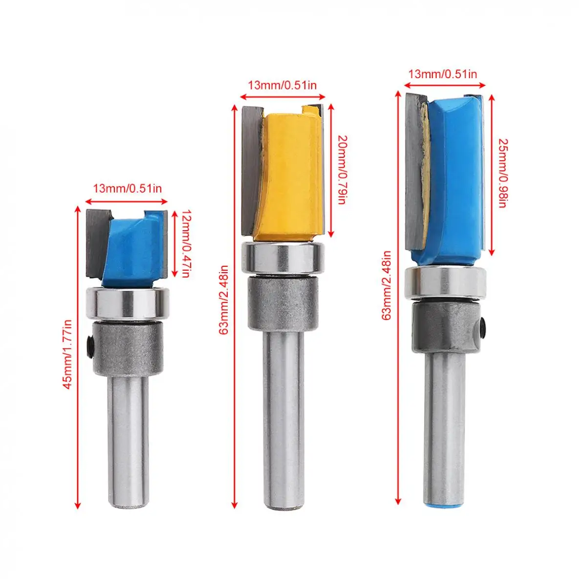 TORO 3-Piece Angle Milling Cutter Profiling Tool 1 / 4 Handle Straight Knife Boring Milling Cutter Slotting Engraving Tool