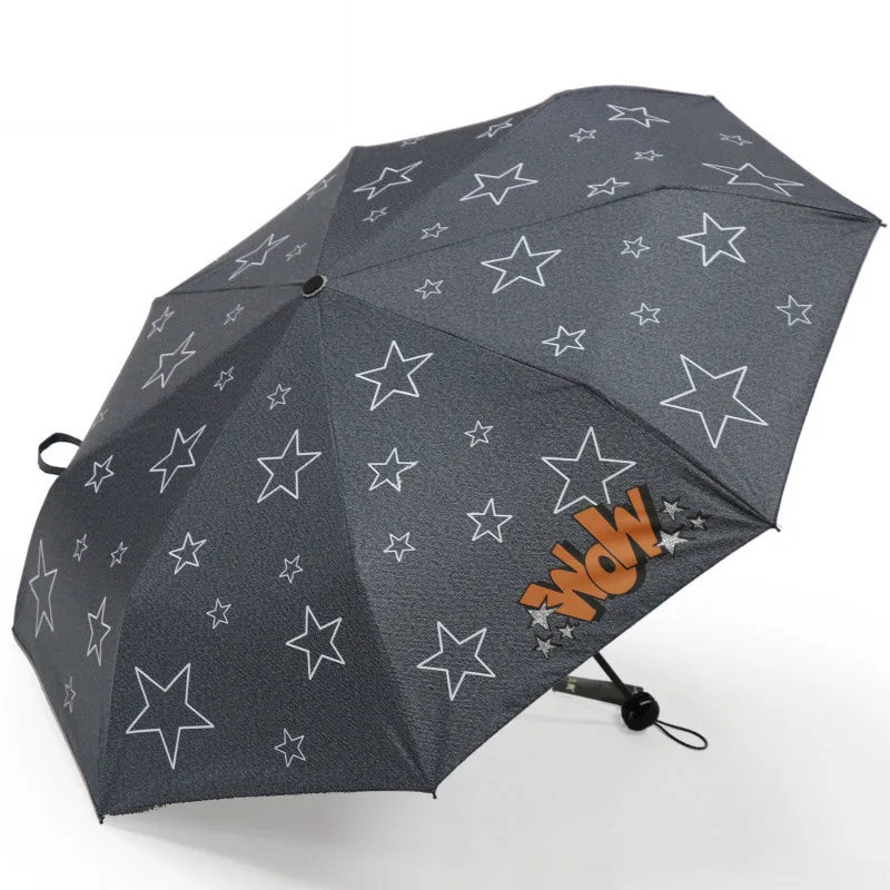 YADA High Quality Charms Denim Star Pattern Umbrella Rain Women uv Pencil Umbrella For Women Windproof Umbrellas Female YS698