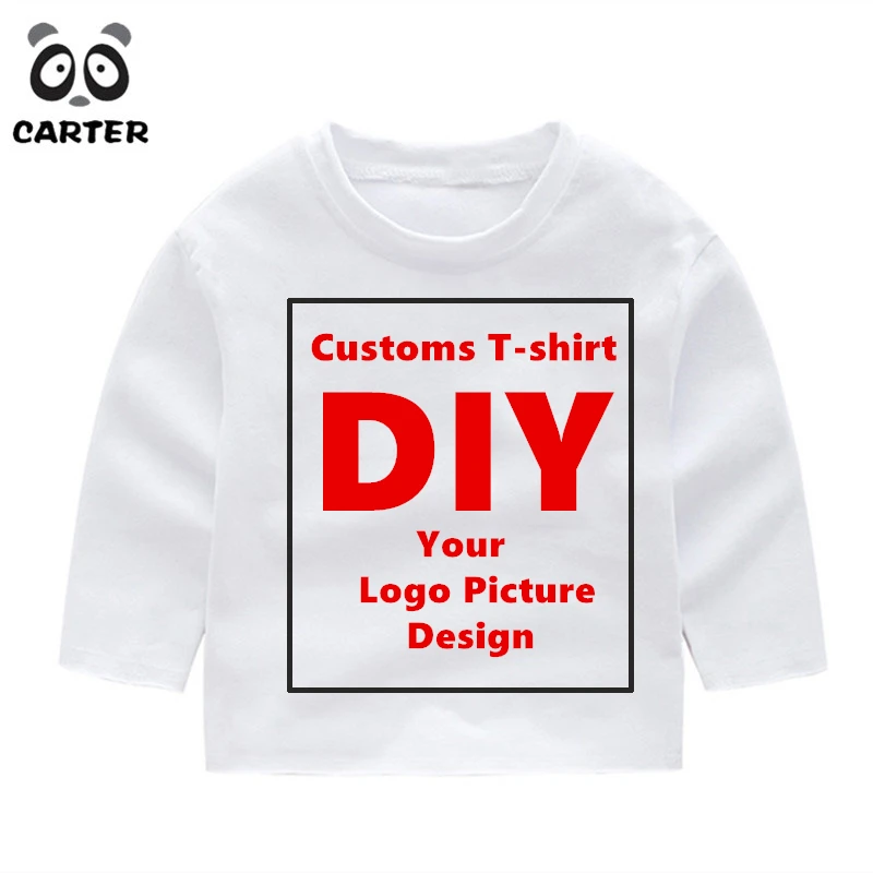 

Children Custom Long Sleeve T Shirt Kid Print Brand Logo Print T-shirts Baby Birthday T Shirt Kids T-shirts Boys&Girls DIY Tee