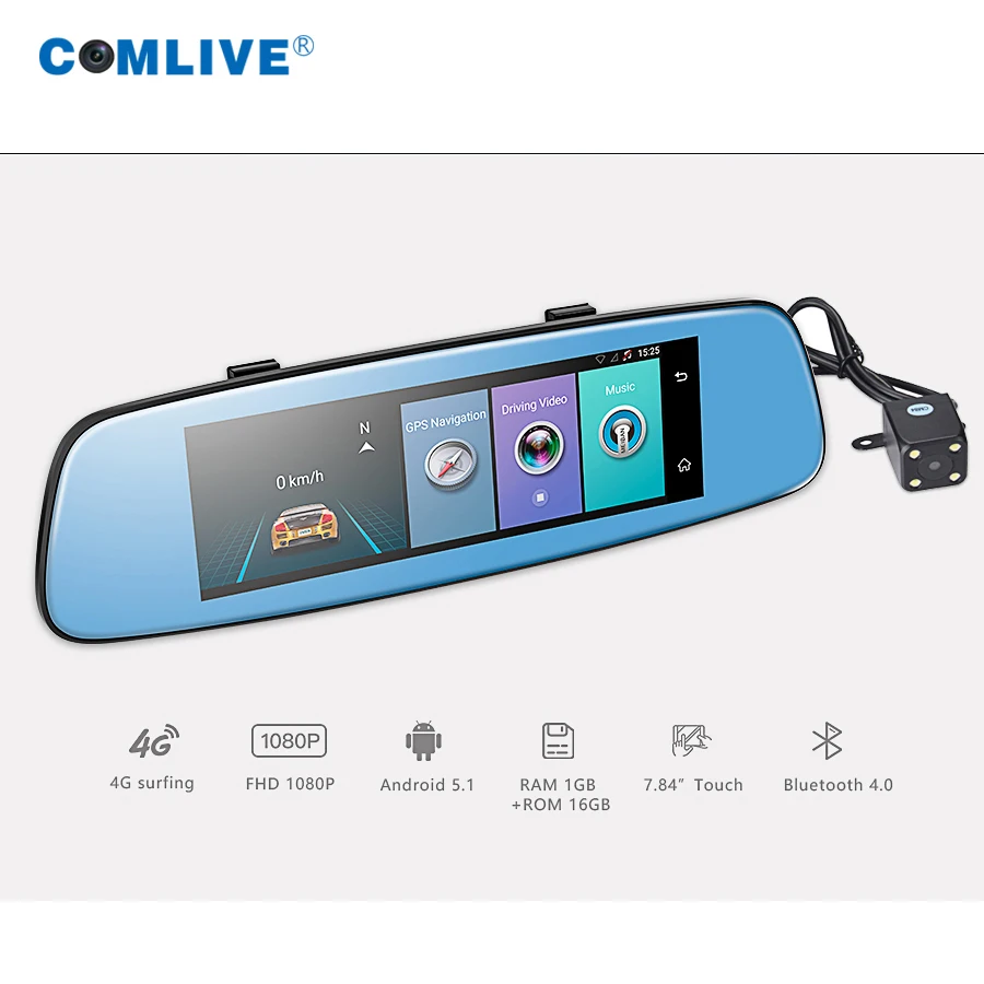 Camlive E06 Автомобильный видеорегистратор 8 &quotHD1080P ADAS двойной cams зеркальный рекордер