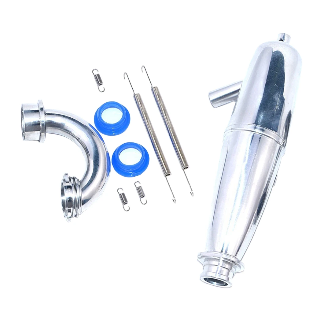 Aluminum Exhaust Pipe Tubing & Header for HSP Hobao 1/8 Nitro Gas Engine RC Car Buggy