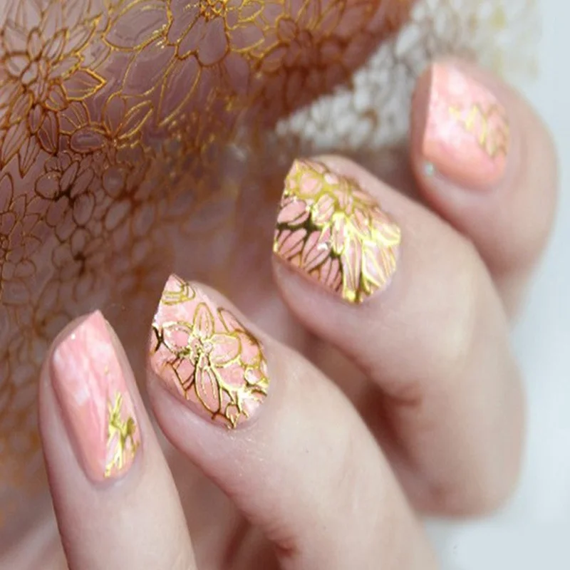 

3D Nails Sticker DIY Design Hollow Water Transfer Nails Art Sticker Decals Manicure Tools Nail Wraps Decals Lady Women
