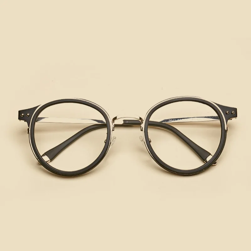 LIYUE Близорукость очки рамки металлические ножки круглые очки для женщин модные прозрачные оптические прозрачные очки - Цвет оправы: C2