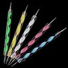 5PCS 2-Way Nail Art Dotting Painting Paint Pen 5 Colors Marbleizing Design Nail Art Dotting Pen Tool Dot Set TPD-03(5) 1