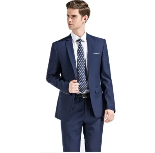 2019 New Autumn Wedding Navy Blue Suit Men Blazer Men's Navy Blue Business Suit Men's Dress Suits Full size M-4XL Wedding Suits 2019 New Autumn Wedding Navy Blue Suit Men Blazer Men's Navy Blue Business Suit Men's Dress Suits Full size M-4XL Wedding Suits