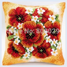 

CX0438 Crafts Cushion Cover Printed Cross Stitch Kits Tapestry pillow KIT Home Decorative Pillows Needlework cushion cover