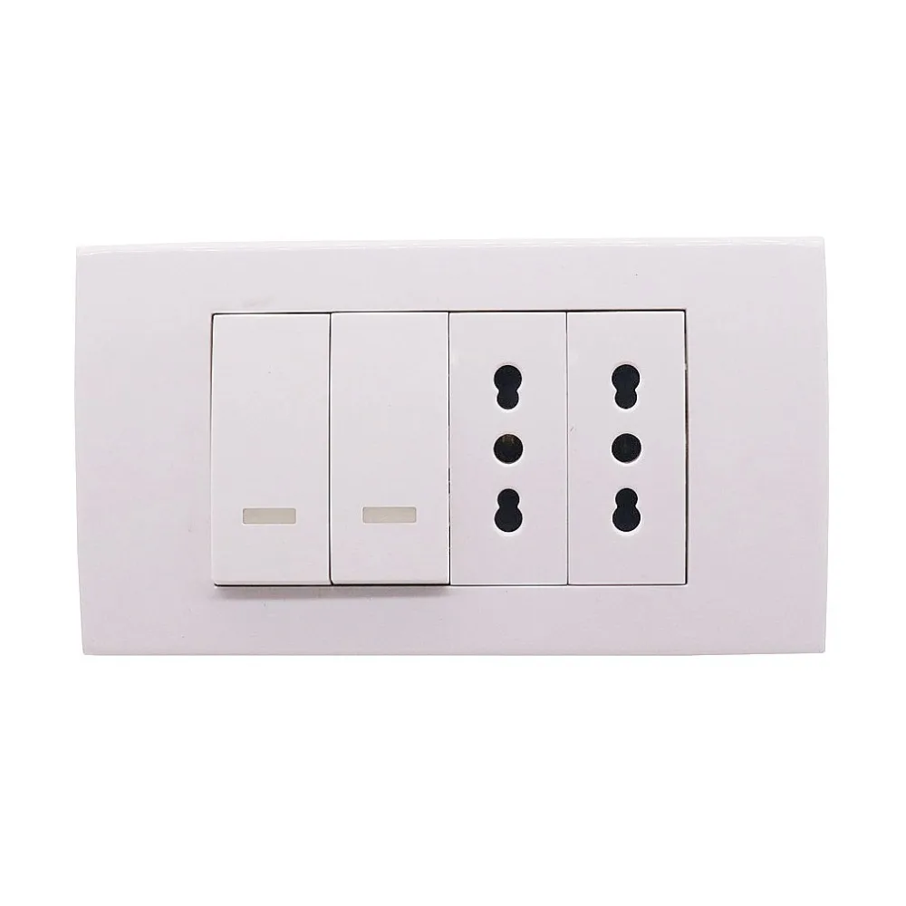 1 Pcs Italy Three hole Socket With Switch Italy 118 Engineering Switch