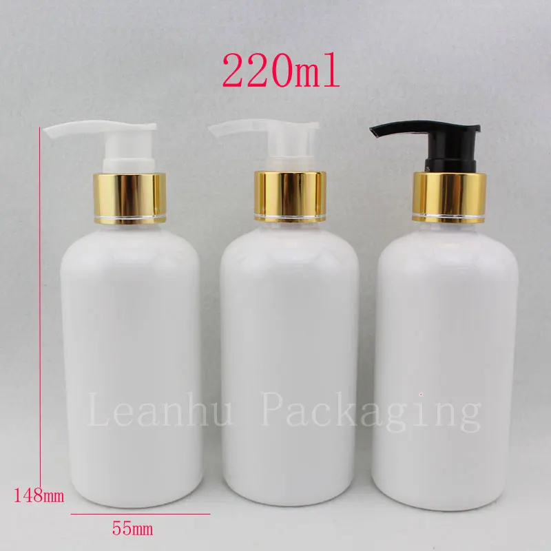 220ml X 24 white empty lotion pump cosmetic bottles,DIY shower gel