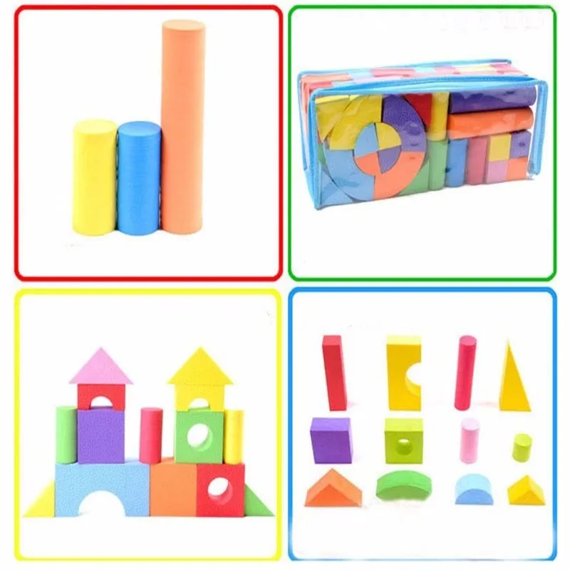 Soft Foam Building Blocks Construction Imaginationtoys Educational Playing For Kids Children Toddlers Non-Toxic Set Of 50Pcs (7)