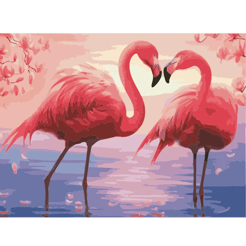 

5d Diy Diamond Painting Flamingo Cross Stitch Full Circular Diamond Embroidery Sale Landscape Rhinestones Handmade Crafts Pj915