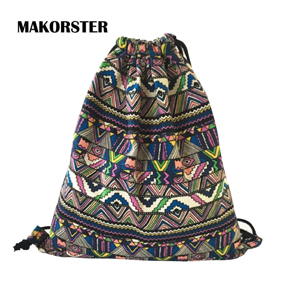 MAKORSTER Japan and Korean Style backpack beach drawstring bag Canvas