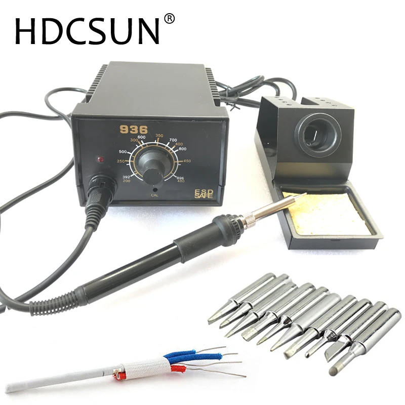 110/220V US/EU Plug  936 Soldering Station 907 soldering handle + 10pcs High Quality Solder Tips +A1321 heat element