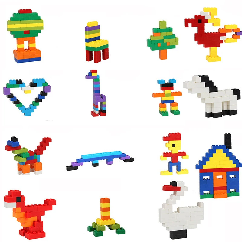 1000 шт Разноцветные строительные блоки, игрушки, городские блоки, сделай сам, креативные кирпичи, совместимые с логотипом, кирпичи, объемные Развивающие детские игрушки