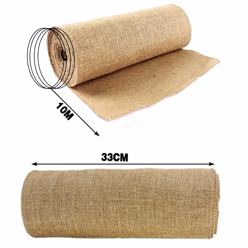 OurWarm 10 м* 33 см джутовые мешковины в рулонах Hessian Burlap настольная дорожка для свадьбы винтажное свадебное украшение стола вечерние принадлежности для мероприятий