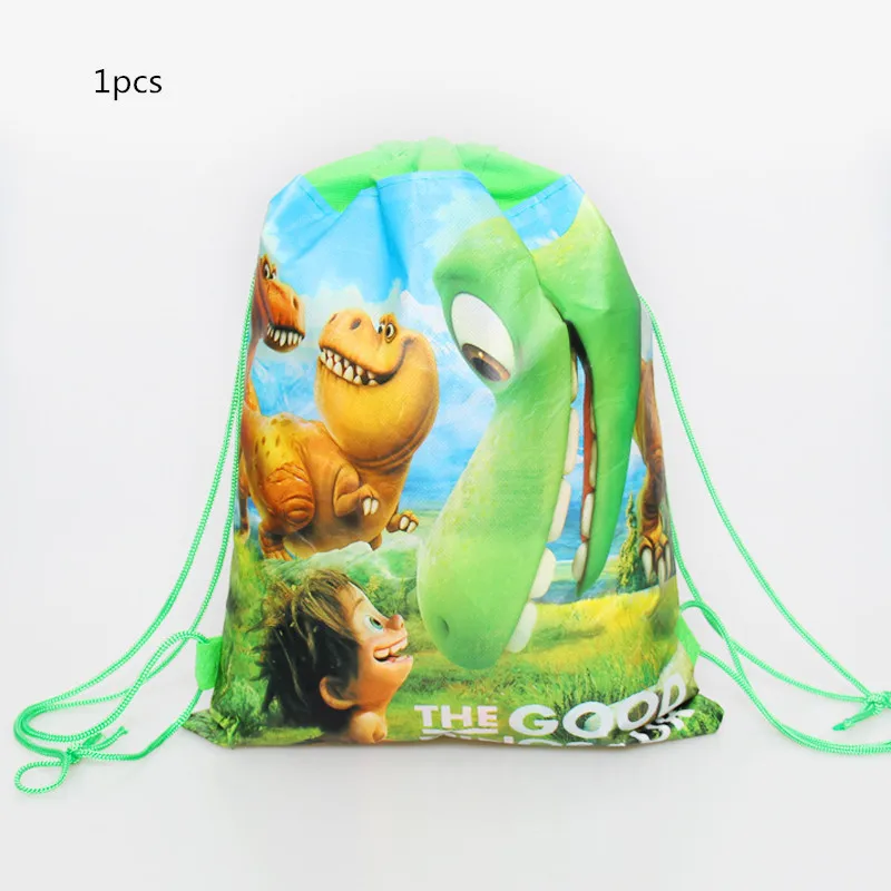 День рождения Mochila Мальчики сувениры мультфильм милый динозавр тематический Декор нетканый материал детский душ шнурок подарки Сумки 1 шт - Цвет: Gift bag 1pcs