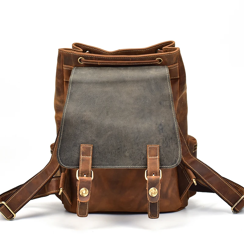 MAHEU Crazy Horse кожаный рюкзак ретро старомодные рюкзаки из натуральной кожи мужской рюкзак для ноутбука дорожная Уличная Повседневная сумка