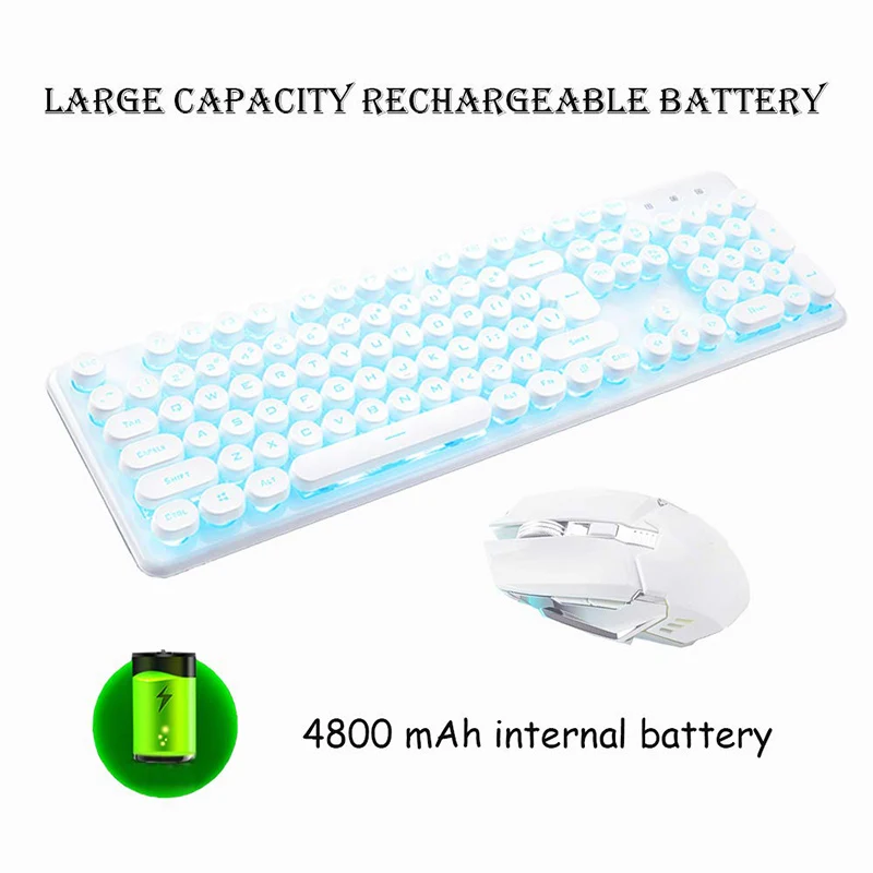 

Keyboard with Mouse Set Rechargeable Backlight Mechnical Gaming Keypad Set Hi dropship
