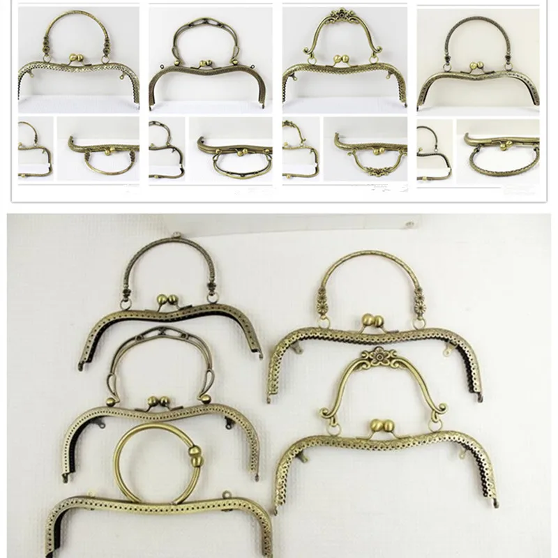 

Metal Accessories For Handbags M-shaped With Handle Metal Purse Bag Frame Kiss Clasp Lock Bag Accessories