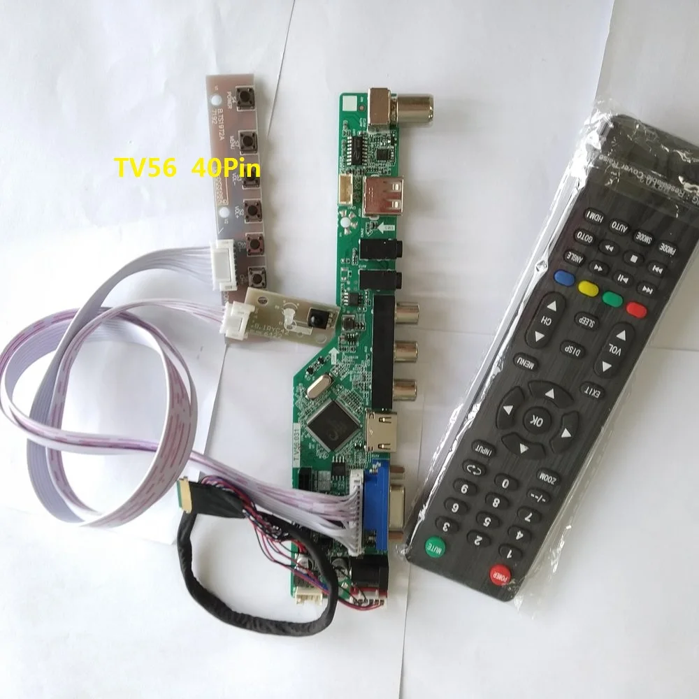 Комплект для N156BGE L 1366X768 ПАНЕЛЬ плата контроллера 15," ТВ AV 40pin LVDS пульт дистанционного управления VGA драйвер экран монитор HDMI USB ЖК светодиодный
