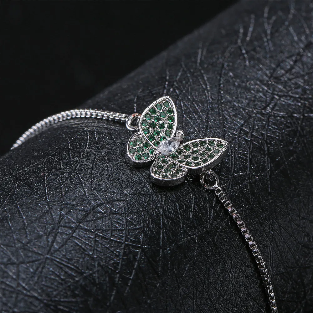 NEWBUY модный микро-паве кубический цирконий браслет для женщин Горячая Распродажа 4 цвета браслет бабочка женские ювелирные изделия