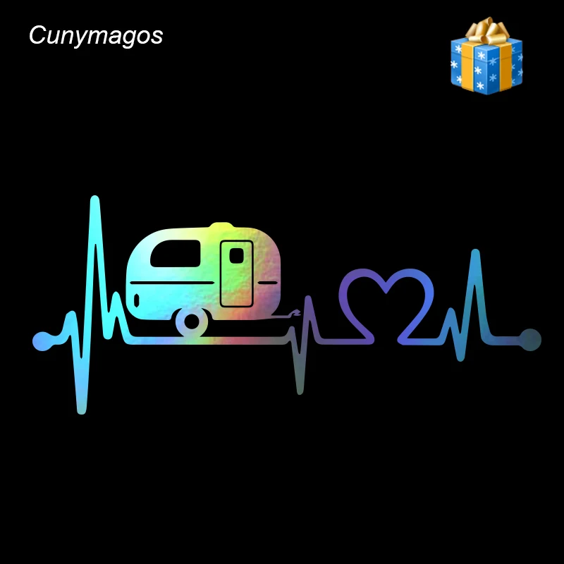Camper путешествия туристы сердцебиение винил автомобиля Стикеры кузова стены