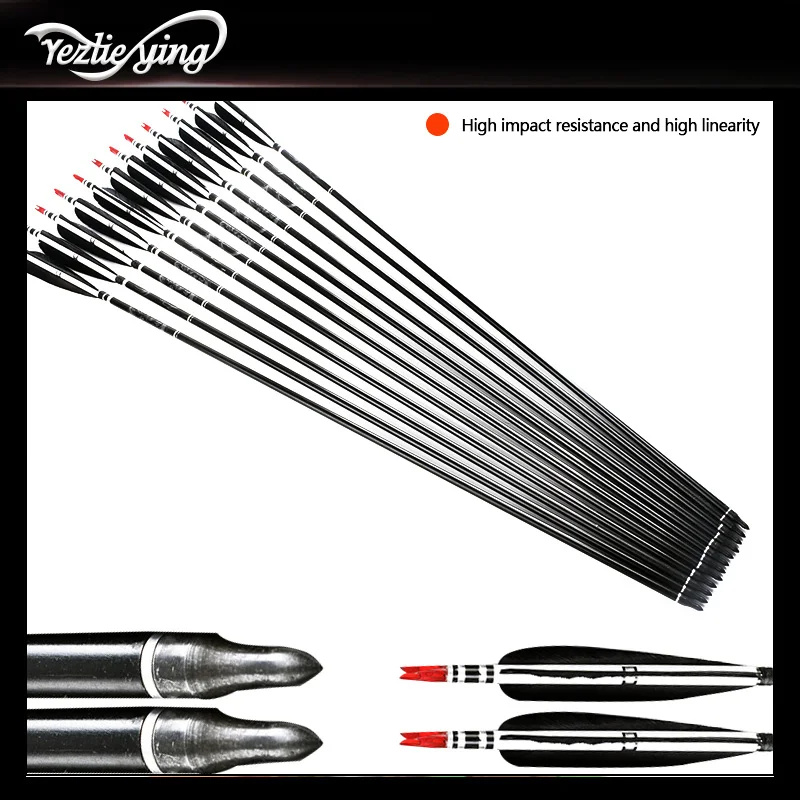 

High Quality 12pcs Aluminum Arrow Turkey Feather 20-50 Pound Long Bow Classic Bow Hunting Archery 80cm Aluminum Arrow