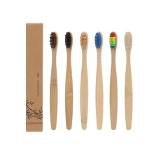 Новая зубная щетка из натурального бамбука es натуральная деревянная зубная щетка уникальная щетина Форма Мягкая цветная зубная щетка для взрослых