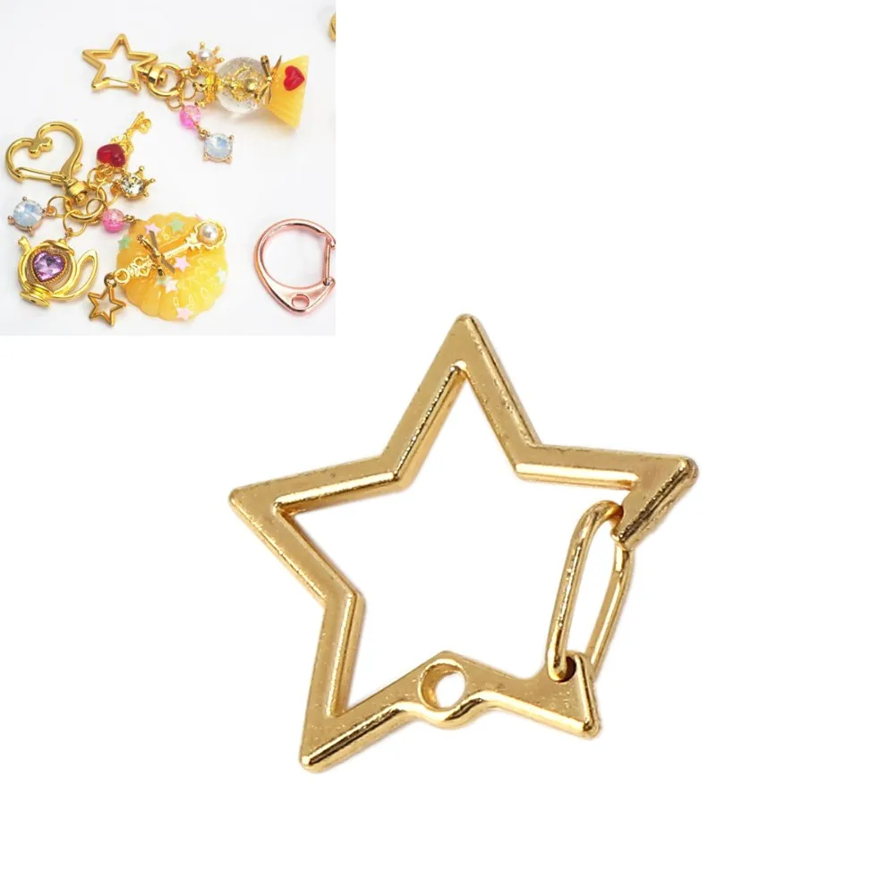 

DoreenBeads Zinc Based Alloy Keychain & Keyring Star Gold Rose Gold Accessories DIY Findings 27mm(1 1/8") x 25mm( 7/8"), 5 PCs