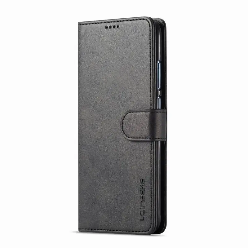 Чехол для huawei P Smart Cover, чехол с магнитной застежкой, роскошный винтажный простой кошелек, кожаная сумка для телефона для Huawey Psmart, чехол - Цвет: Black