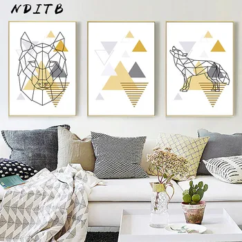 

Scandinavian Geometry Canvas Wall Art Print Nordic Poster Abstract Painting Decorative Picture Modern Livinfg Room Decoration
